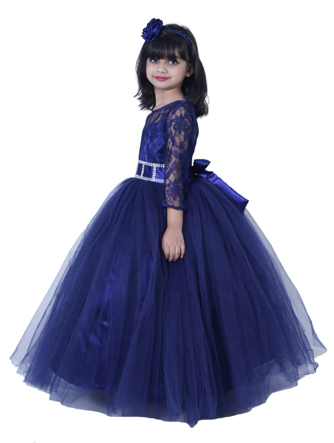 blue net party gown - 19743614 -  Standard Image - 1