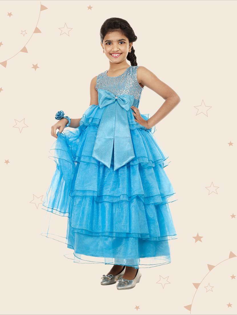 girls round neck sleeveless frock - 19743721 - Standard Image - 1