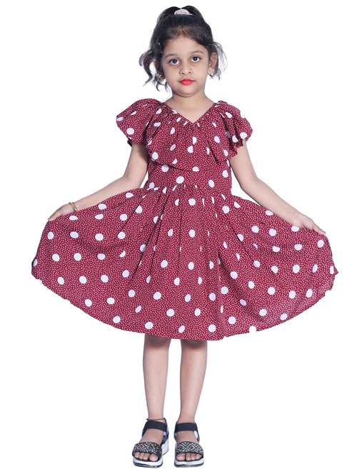girls v neck cape sleeve frock - 19743863 - Standard Image - 0
