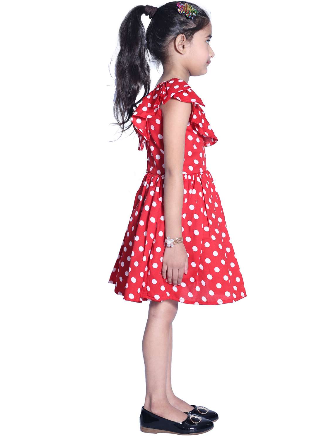 girls v neck cape sleeve frock - 19743866 -  Standard Image - 1