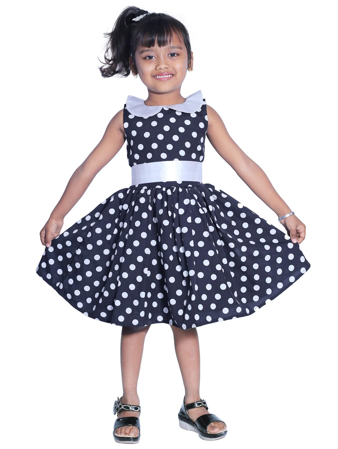girls peter pan neck sleeveless frock