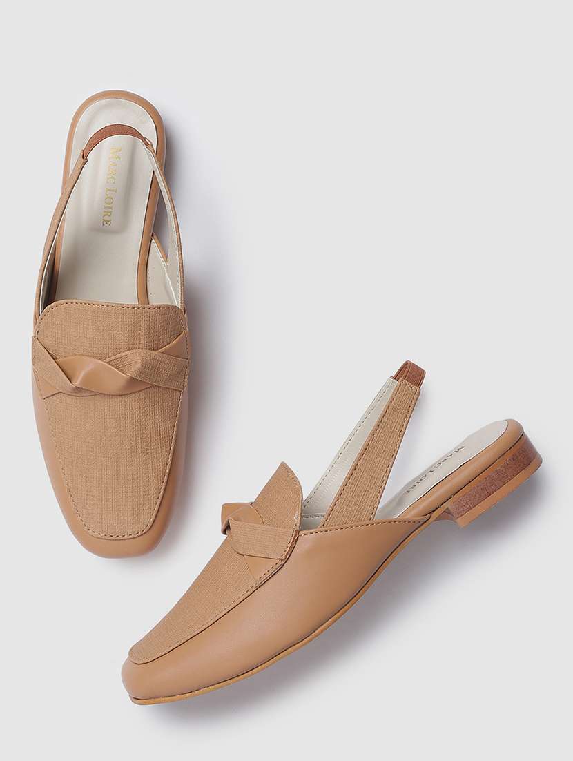 beige pu slip on sandal - 19745182 -  Standard Image - 1