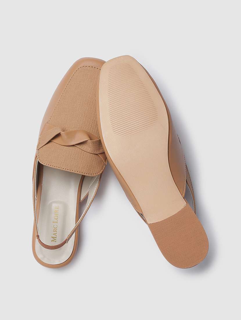 beige pu slip on sandal - 19745182 -  Standard Image - 4