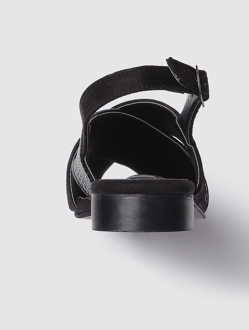 black pu slip on flats - 19745185 - Standard Image - 4