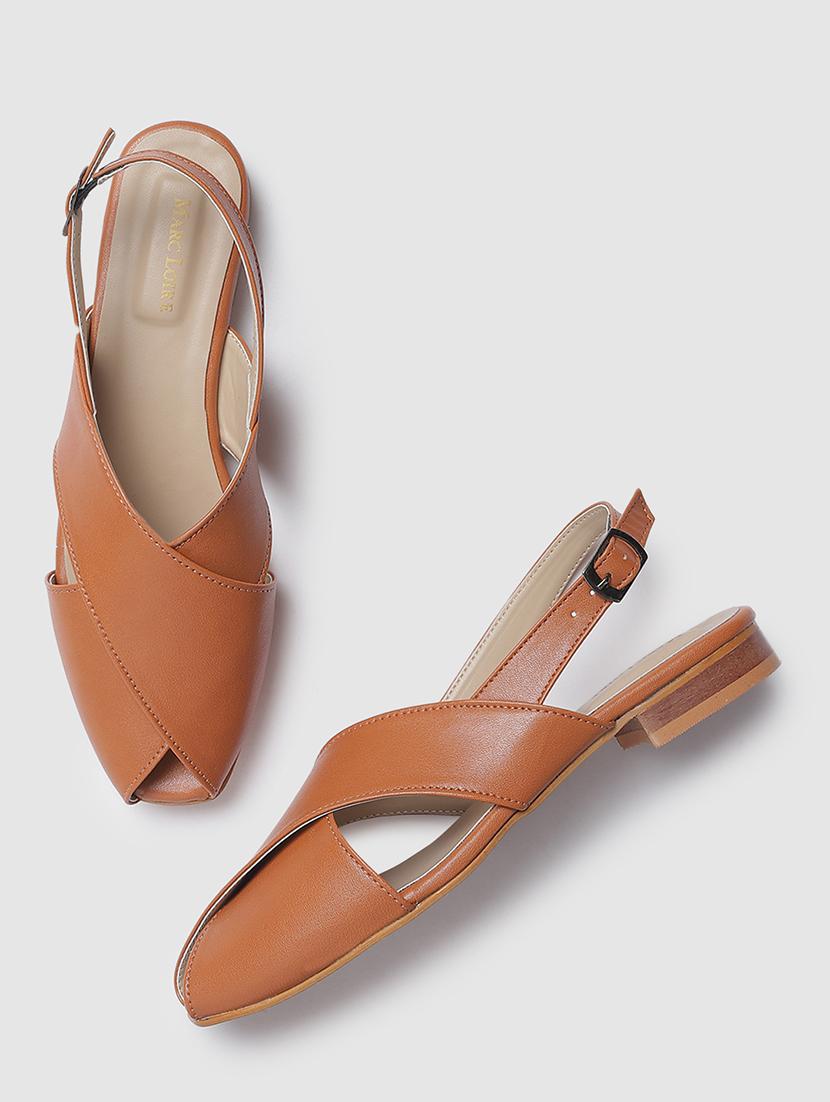 tan pu slip on flats - 19745186 -  Standard Image - 1