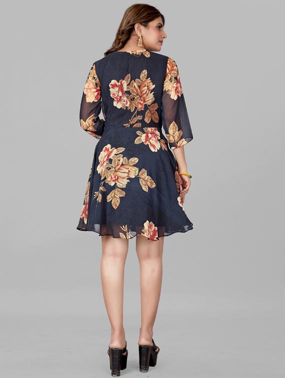women's fit & flare floral dress - 19745427 - Standard Image - 1