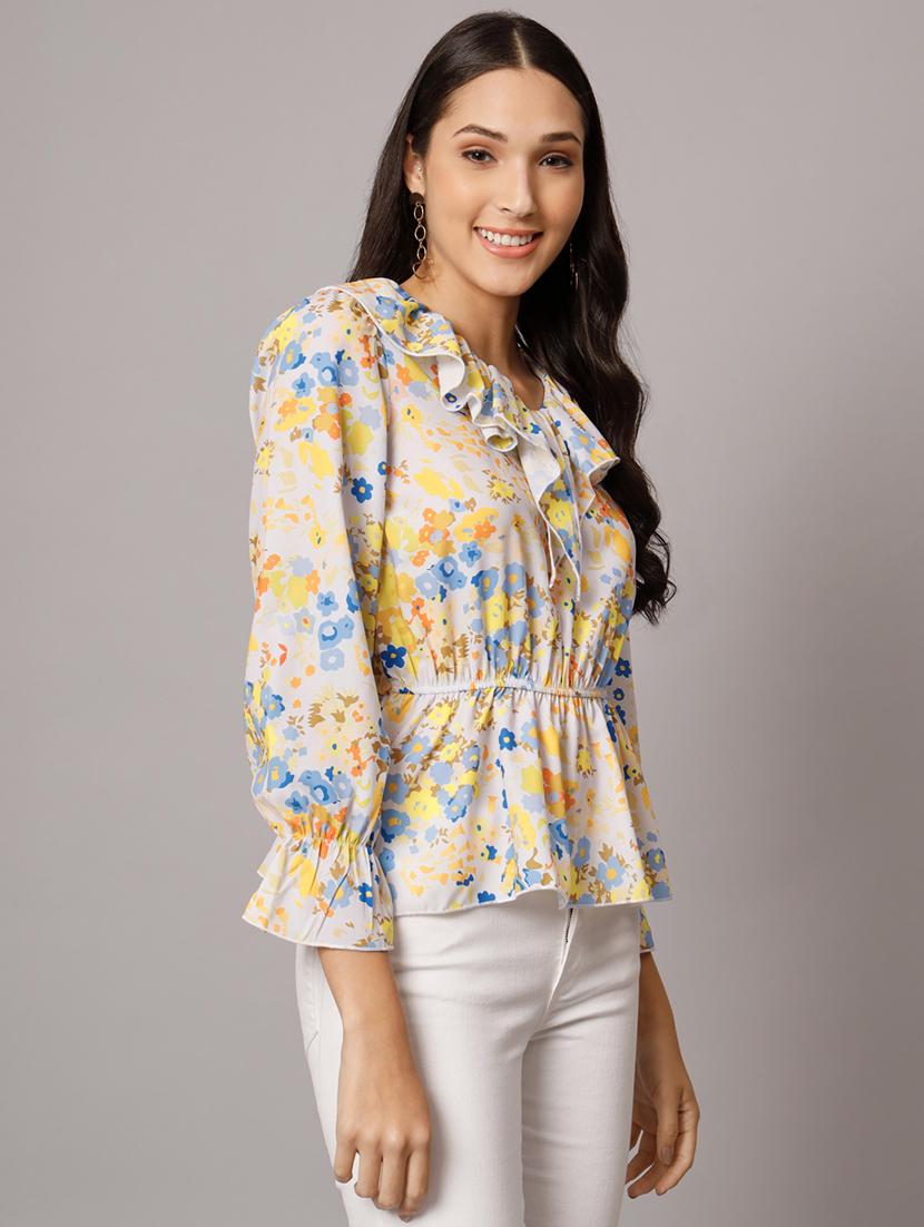 women's peplum v neck top - 19745501 - Standard Image - 1