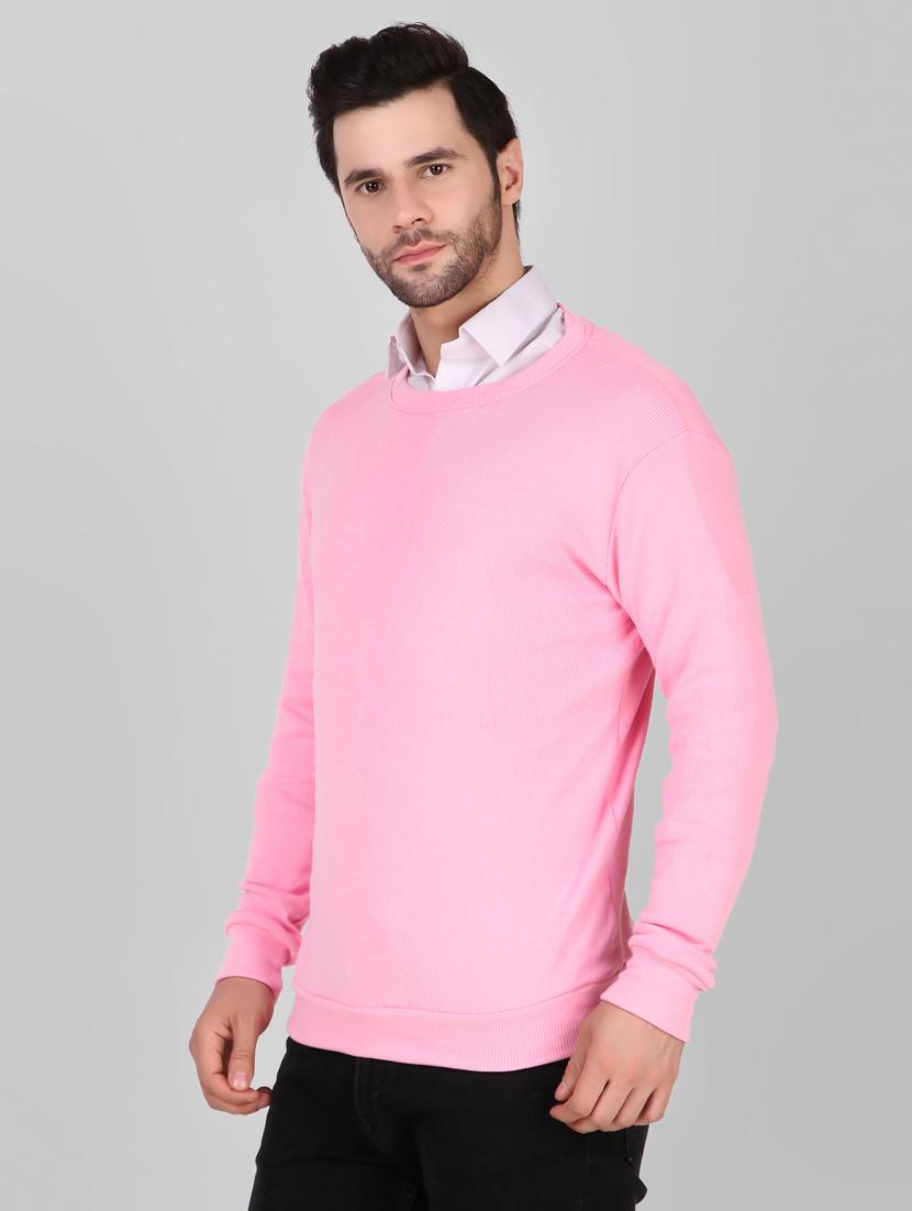 pink solid crew neck pullover - 19745790 -  Standard Image - 1