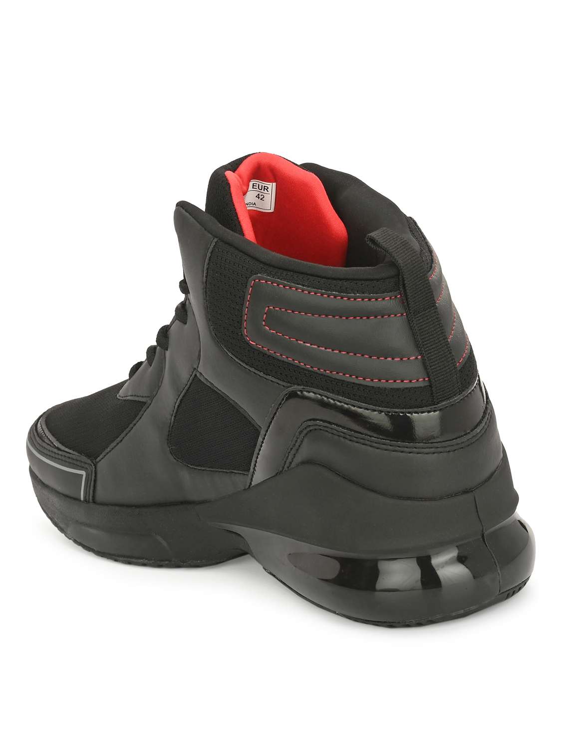 black synthetic lace up sneakers - 19747231 -  Standard Image - 4