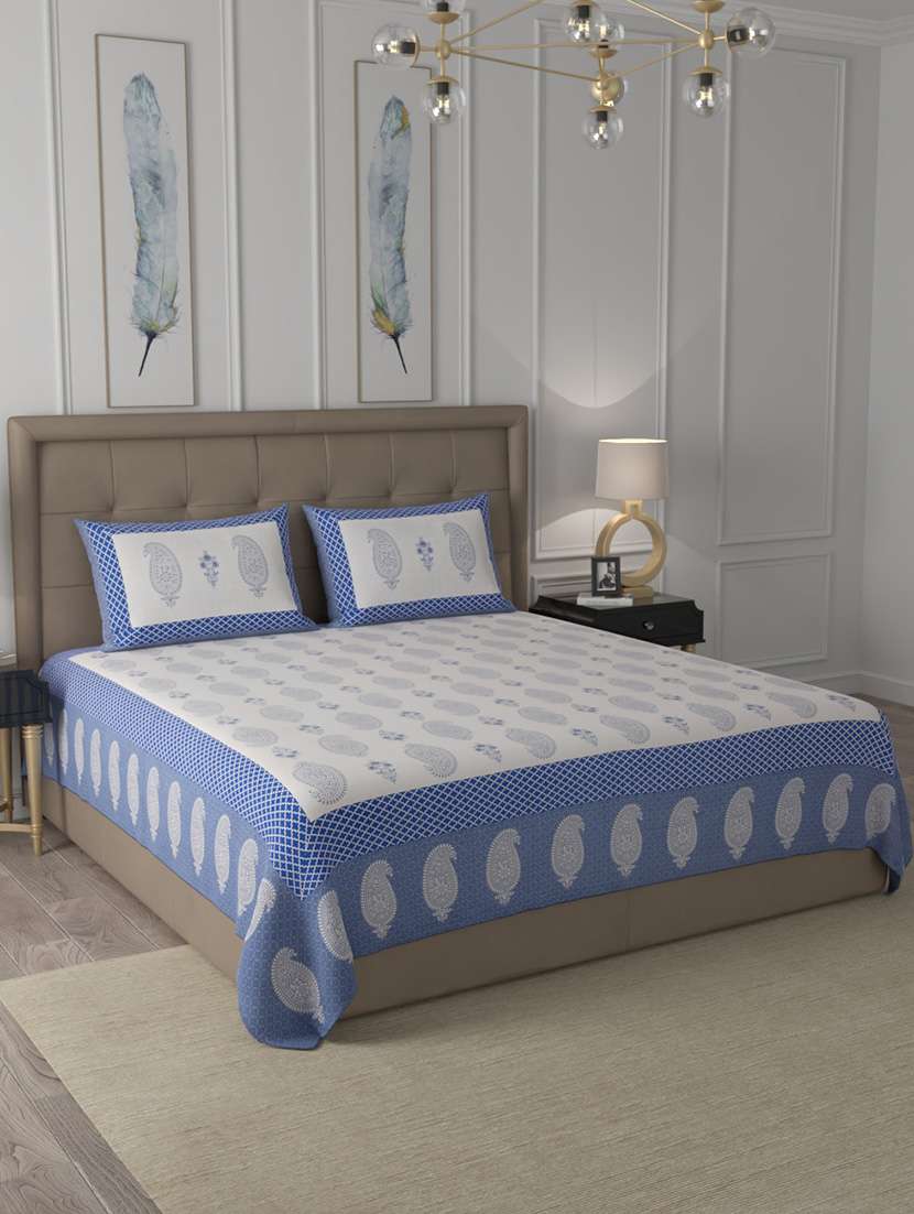 cotton printed king size bedsheet