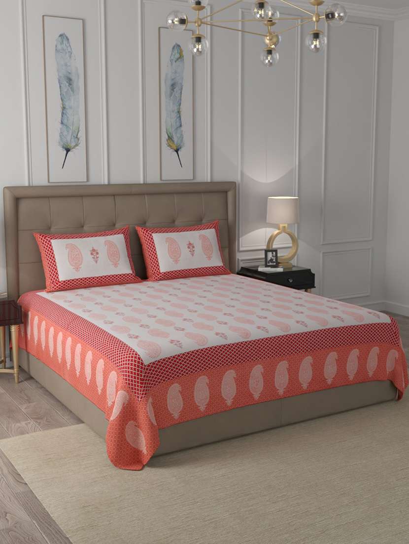 cotton printed king size bedsheet