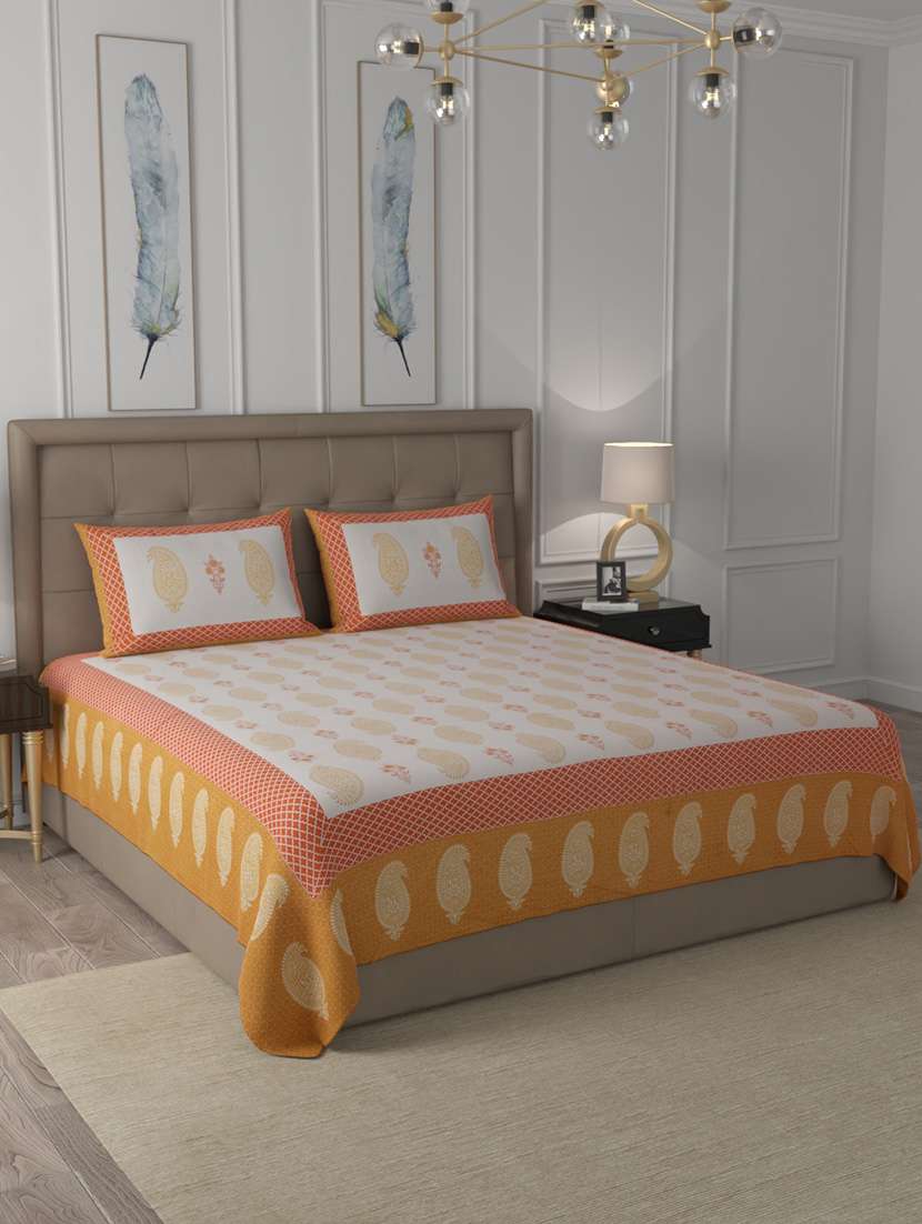 cotton printed king size bedsheet