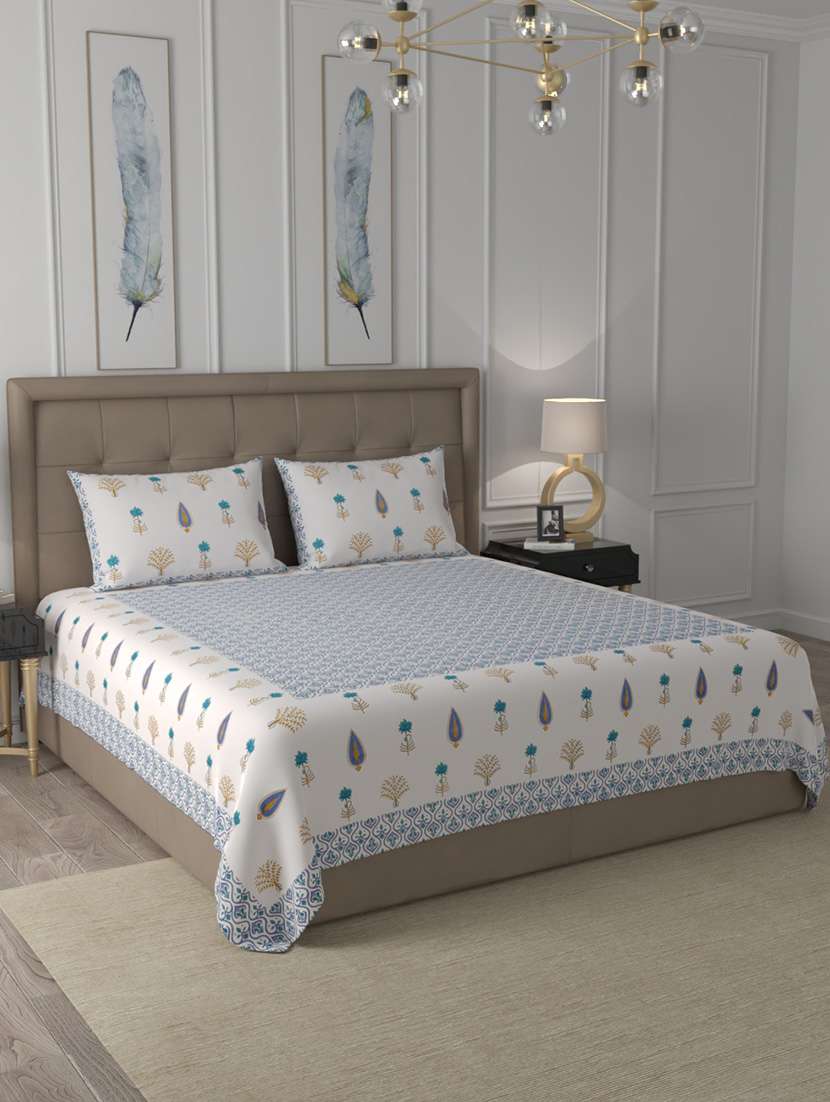 cotton printed king size bedsheet