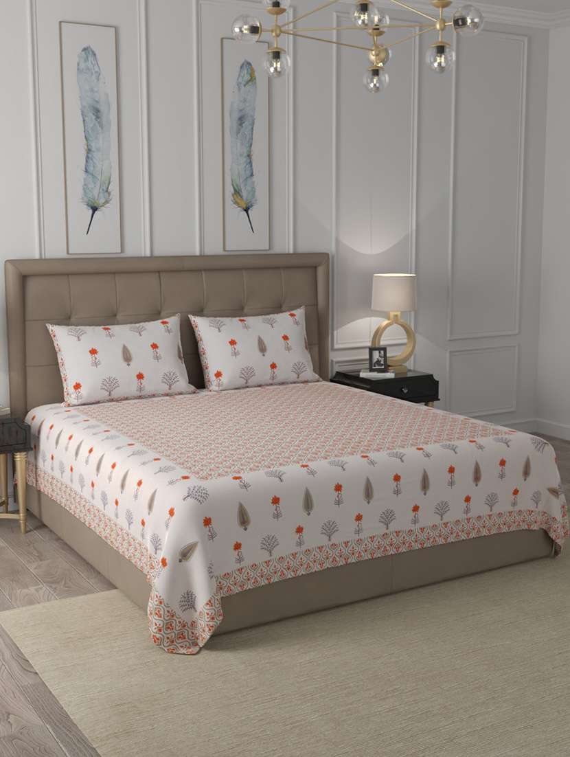 cotton printed king size bedsheet