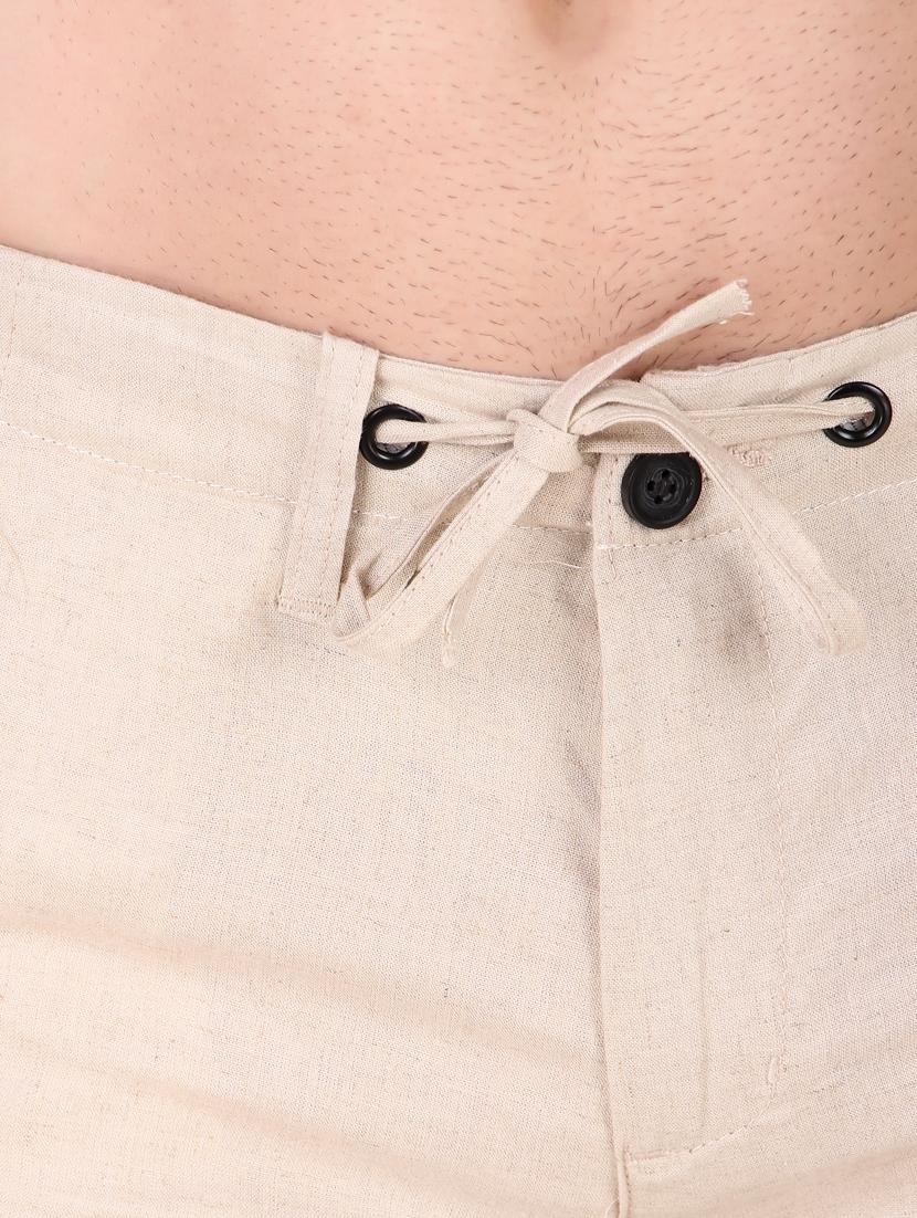 beige solid flat front full length trouser - 19747521 - Standard Image - 4