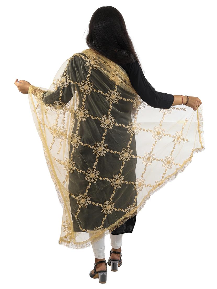 self design embroidered dupatta - 19749601 -  Standard Image - 1