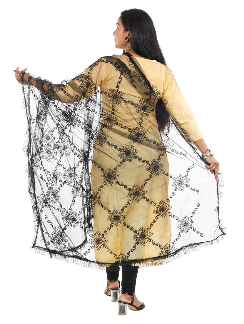 self design embroidered dupatta - 19749602 - Standard Image - 1