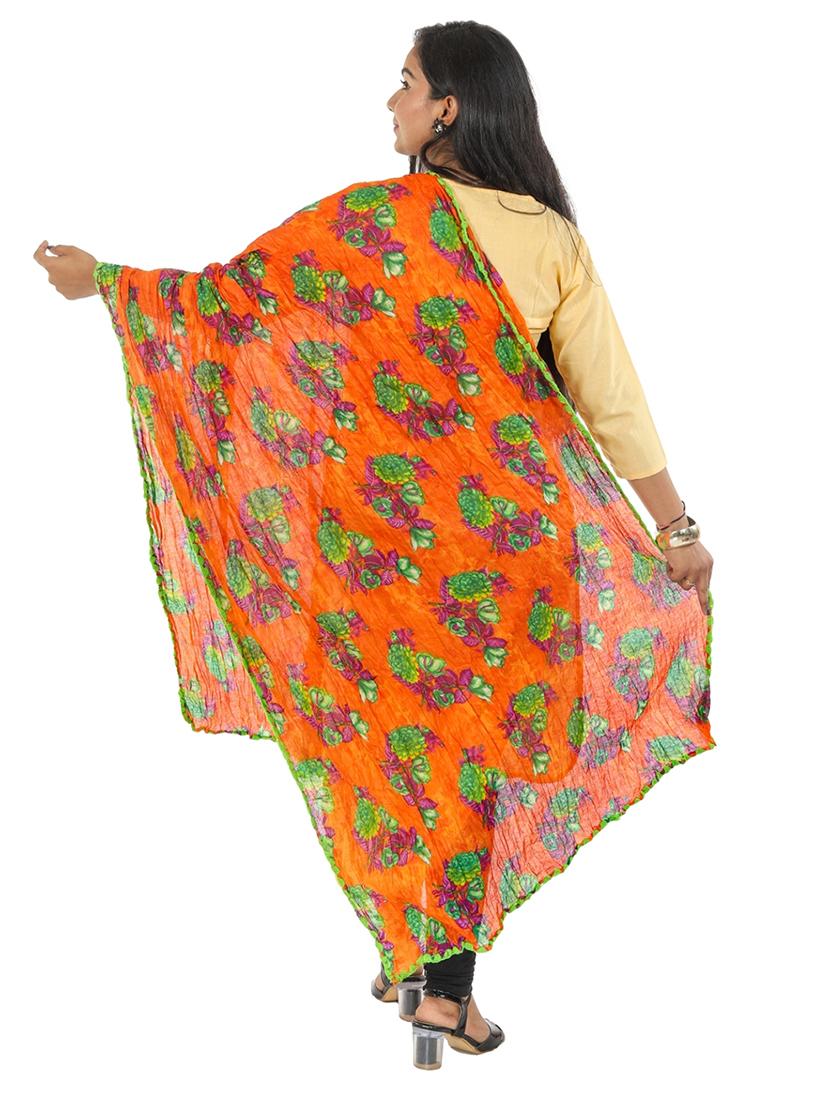 orange cotton dupatta - 19749619 - Standard Image - 1