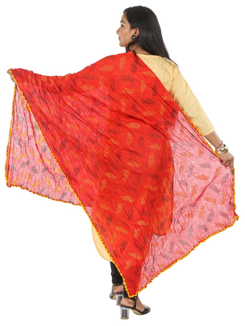 red cotton dupatta - 19749627 - Standard Image - 1