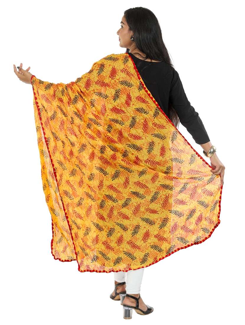 yellow cotton dupatta - 19749628 - Standard Image - 1