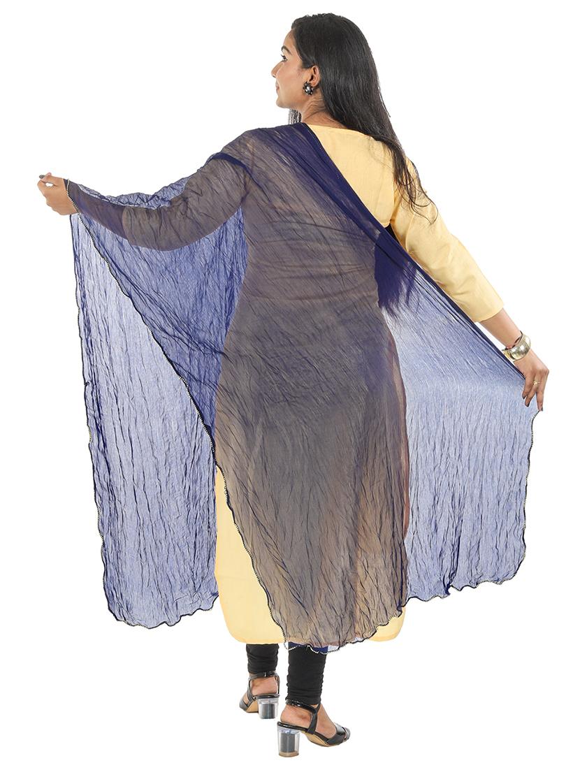 navy chiffon dupatta - 19749723 - Standard Image - 1