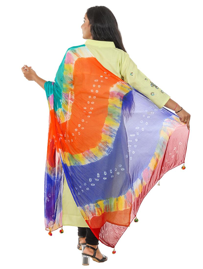 multi colored bandhani dupatta - 19749727 - Standard Image - 1