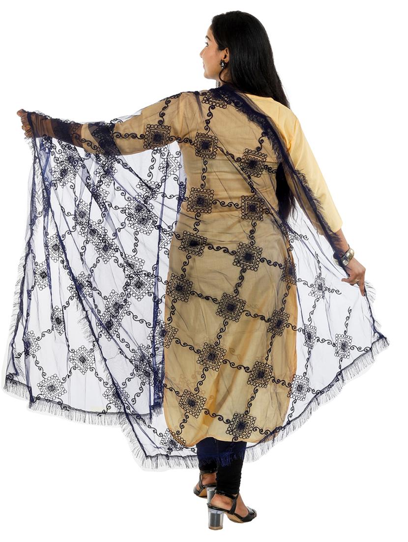 self design embroidered dupatta - 19749743 - Standard Image - 1