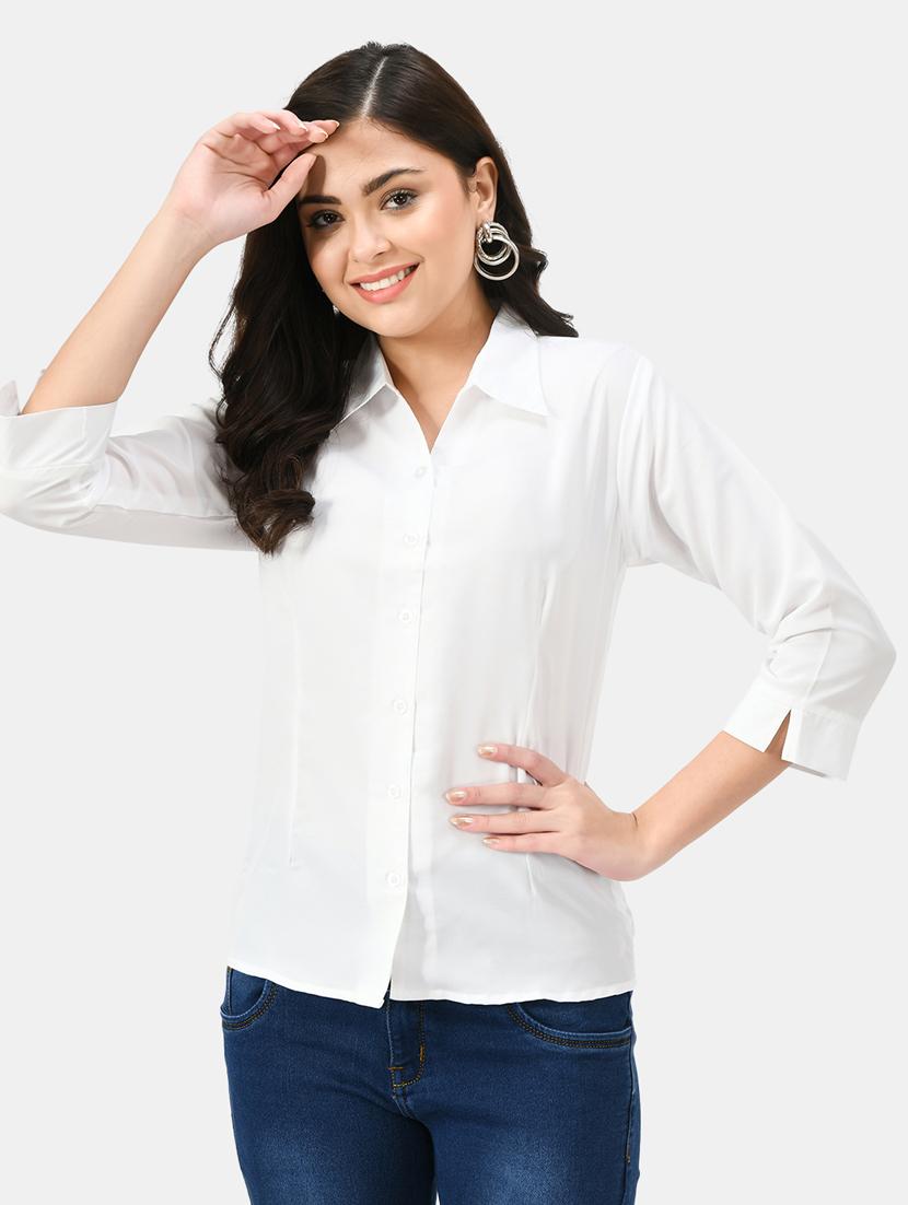 solids crepe regular shirt - 19751467 -  Zoom Image - 0