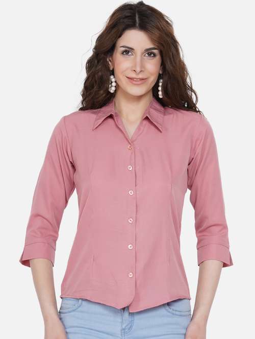 solids crepe regular shirt - 19751468 - Standard Image - 0
