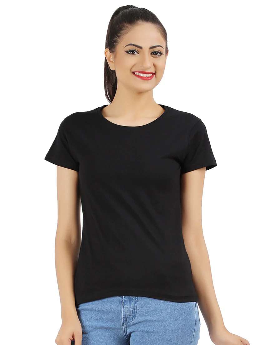 women's plain round neck t-shirt