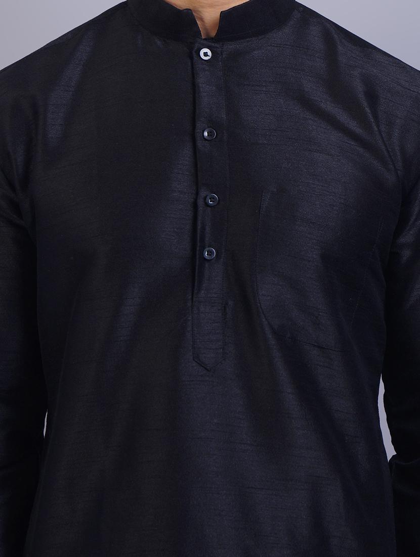 men mandarin collar solid kurta pyjama set - 19753417 - Standard Image - 4