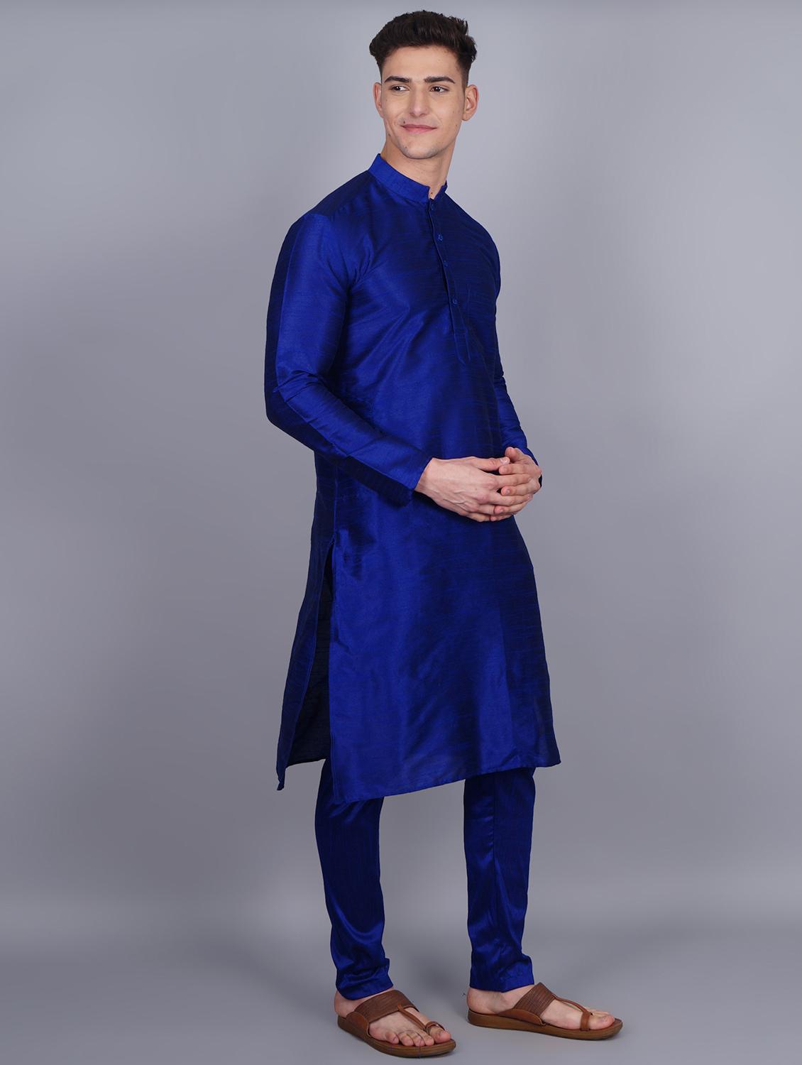 men mandarin collar solid kurta pyjama set - 19753427 - Standard Image - 1