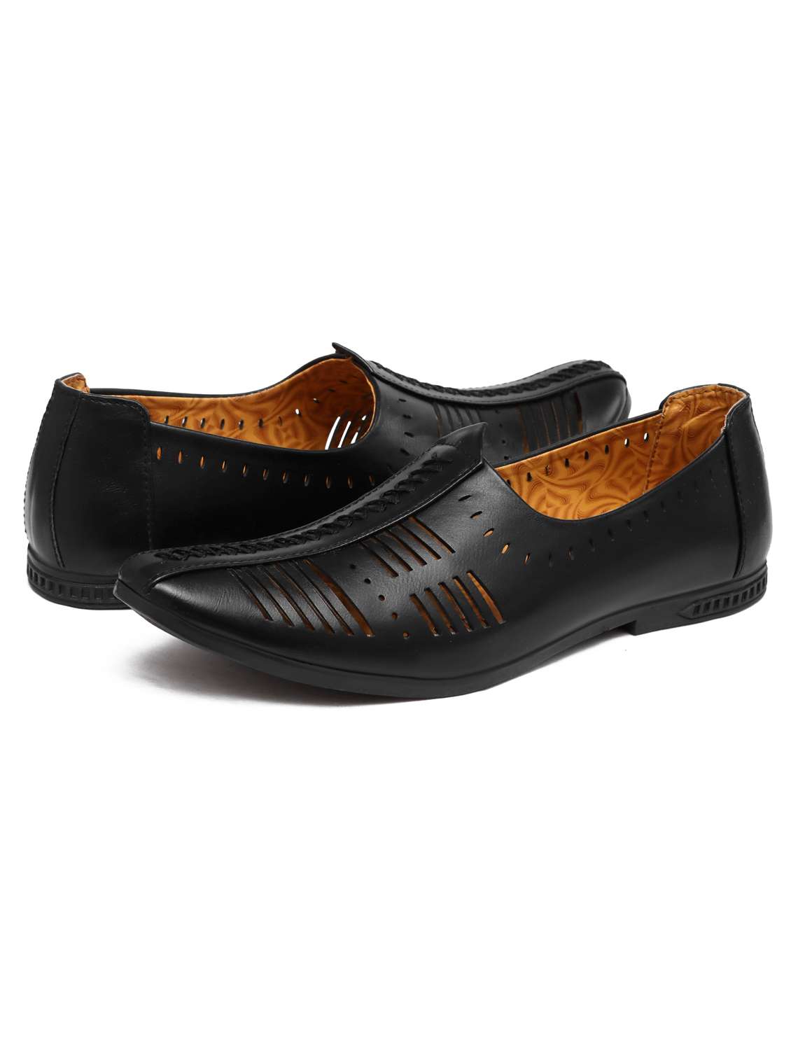Men Black Slip On Juti