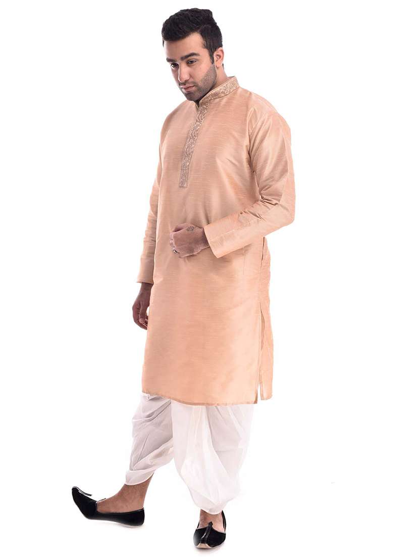 mandarin neck dhoti kurta set - 19754300 - Standard Image - 1
