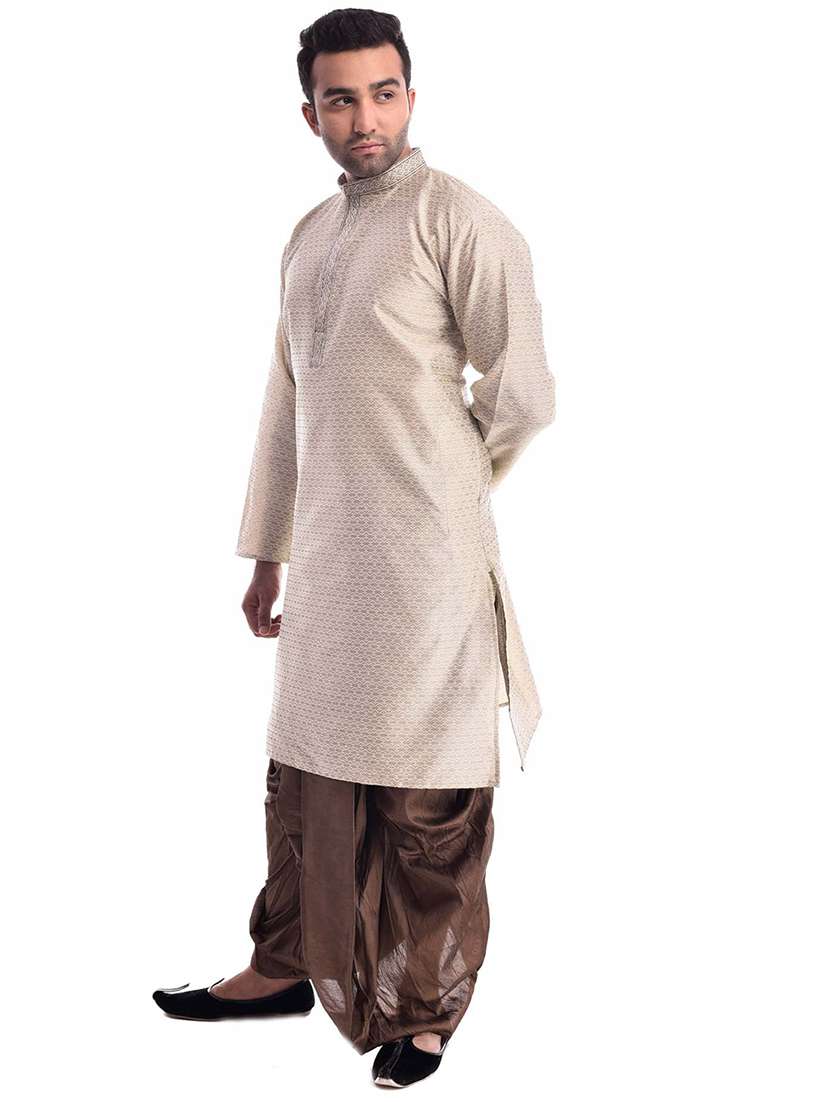 mandarin neck dhoti kurta set - 19754310 - Standard Image - 1