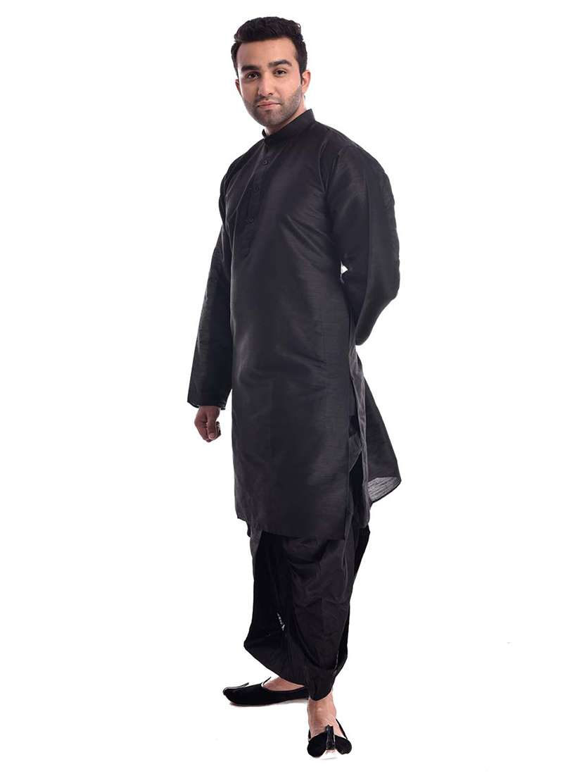 mandarin neck dhoti kurta set - 19754311 - Standard Image - 1