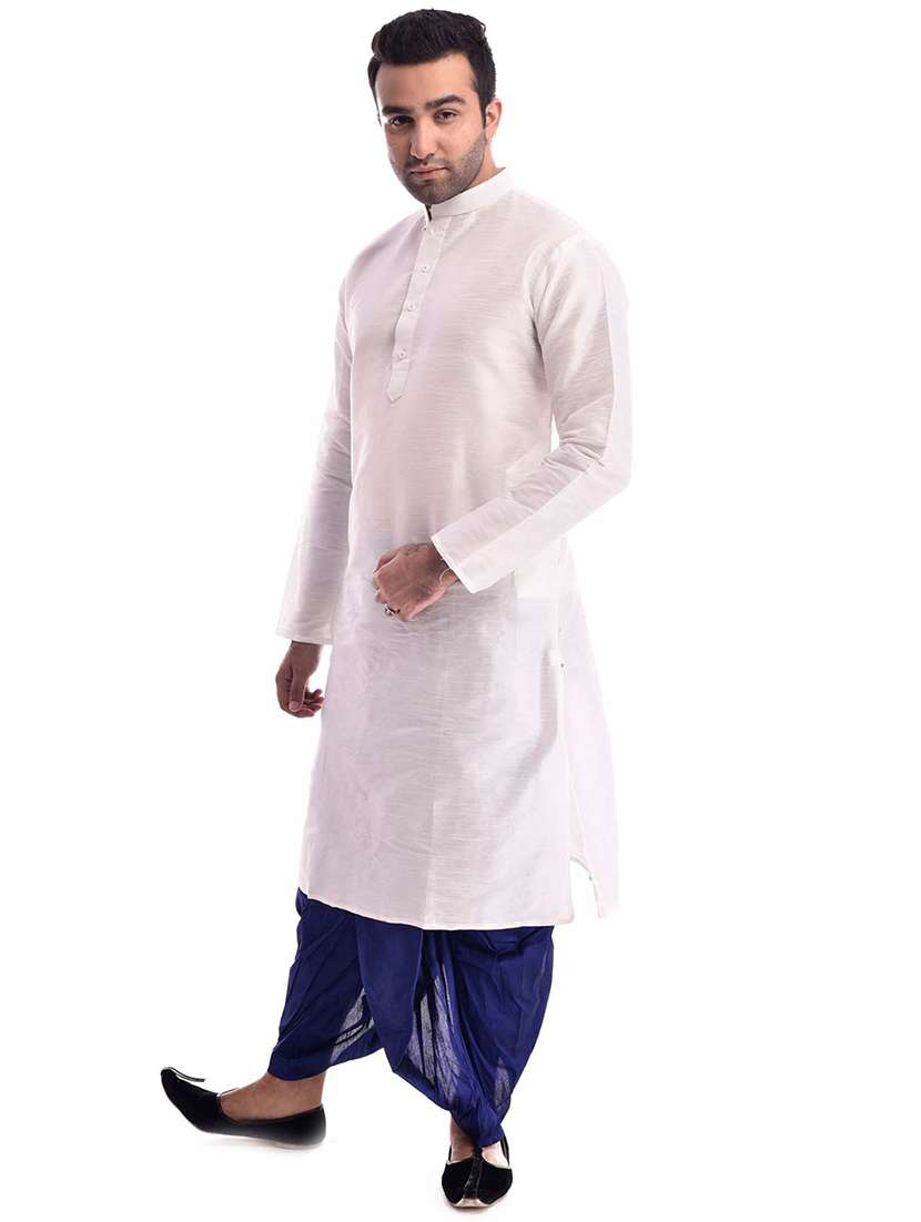 mandarin neck dhoti kurta set - 19754313 - Standard Image - 1