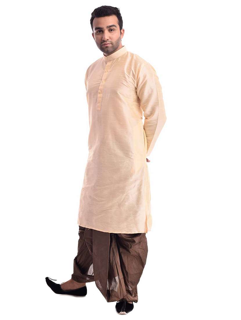 mandarin neck dhoti kurta set - 19754315 -  Standard Image - 1