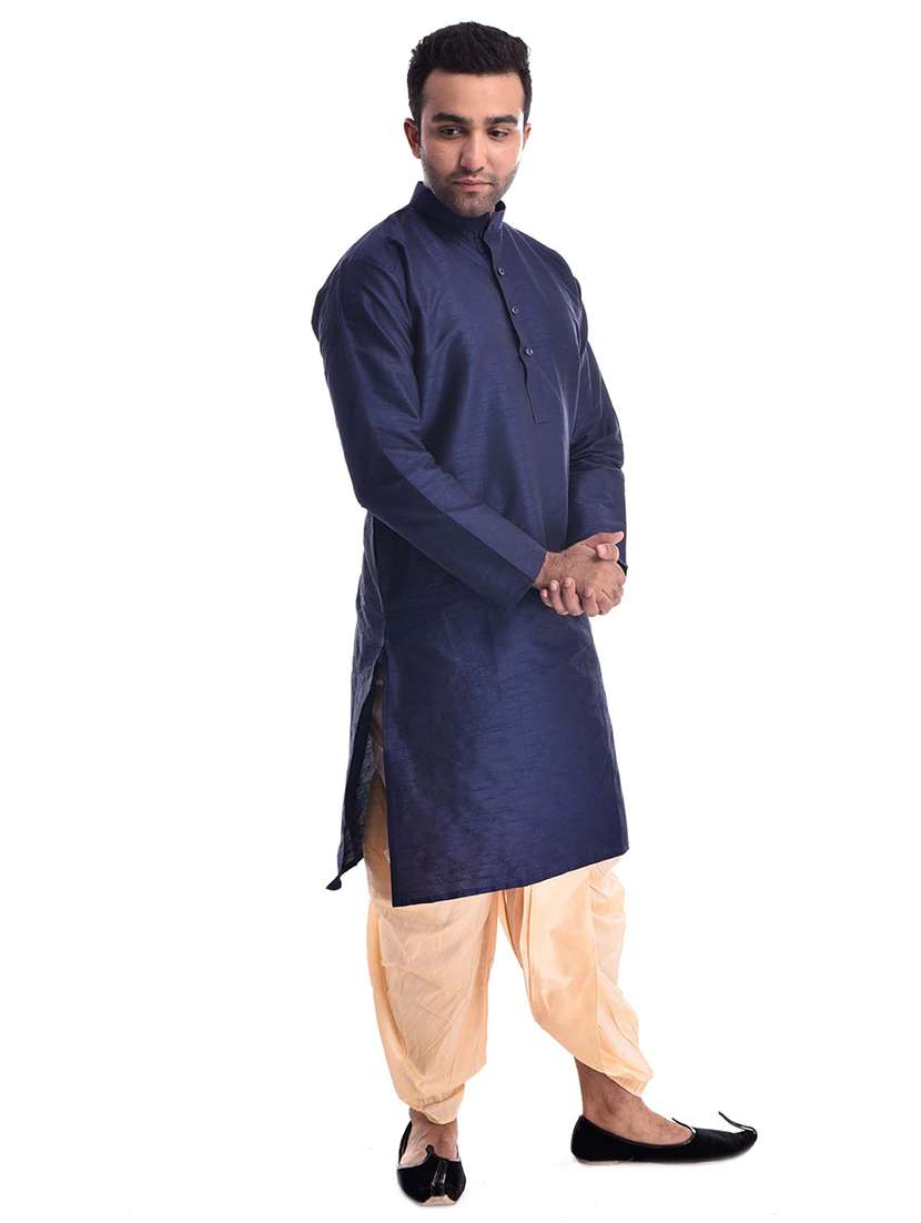 mandarin neck dhoti kurta set - 19754322 -  Standard Image - 1