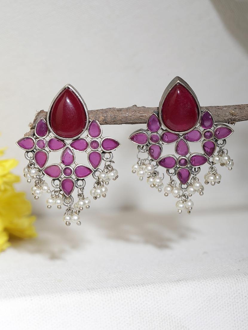 red brass studs earring - 19754783 -  Zoom Image - 0