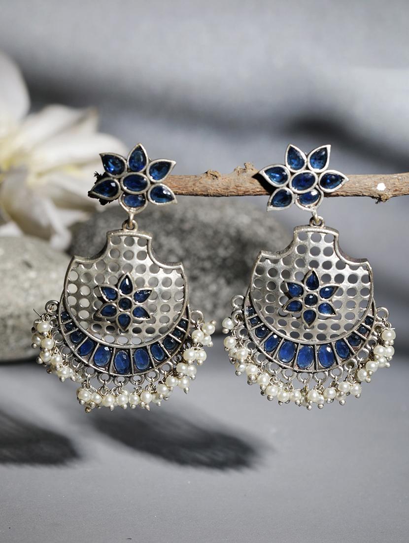 blue brass drop earring - 19754795 - Zoom Image - 0