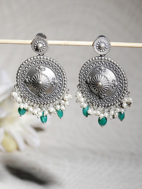 green brass drop earring - 19754799 - Standard Image - 0