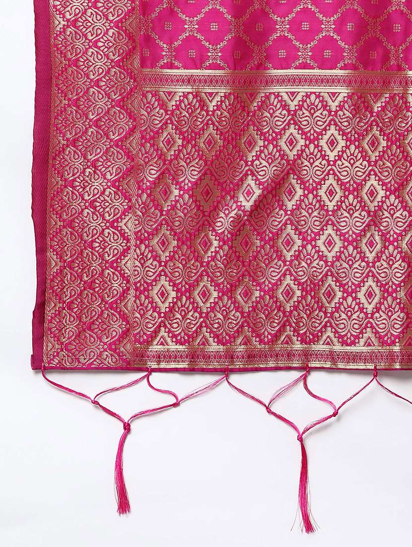 Fuchsia Silk Blend Dupatta