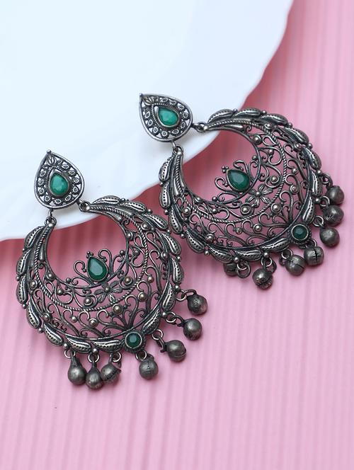 green brass drop earring - 19754967 - Standard Image - 0