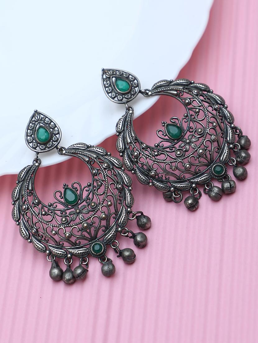 green brass drop earring - 19754967 - Zoom Image - 0