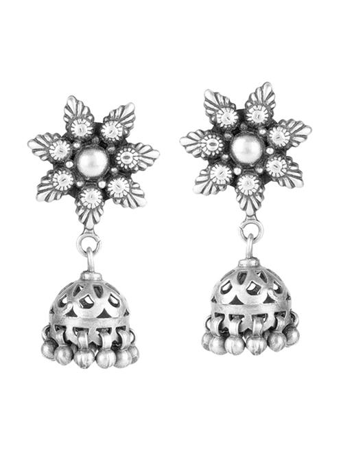 silver jhumka earring - 19754977 -  Standard Image - 0