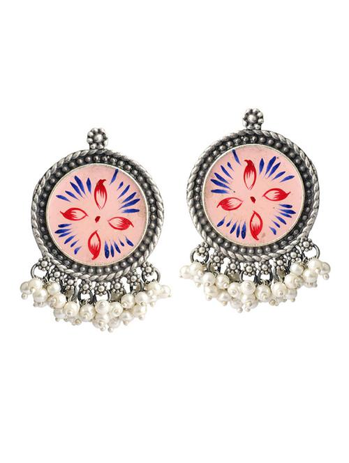 sliver brass oxidised studs earring - 19754992 - Standard Image - 0
