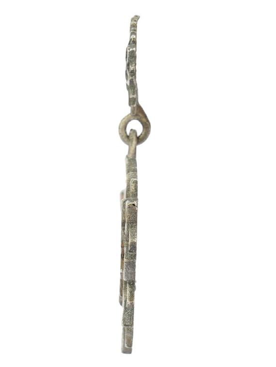 dual tone brass oxidised drop earring - 19754999 - Standard Image - 1
