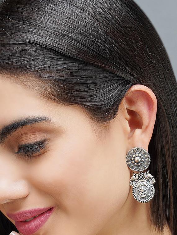 silver drop earring - 19755001 - Standard Image - 1