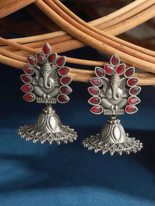 red brass jhumka - 19755018 - Standard Image - 0